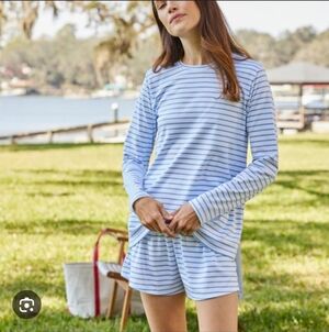 LAKE Pima Cotton Baltic Blue Pajama Rop